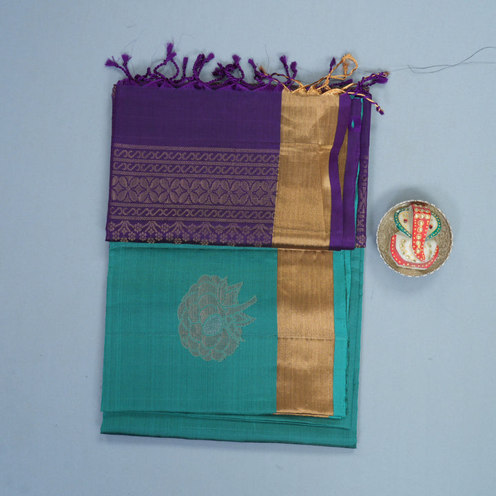Hayagrivas Teal Green Handloom Soft Silk Saree KBF1000I1-69