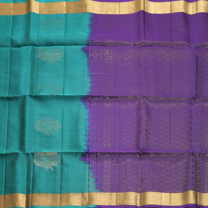 Hayagrivas Teal Green Handloom Soft Silk Saree KBF1000I1-69