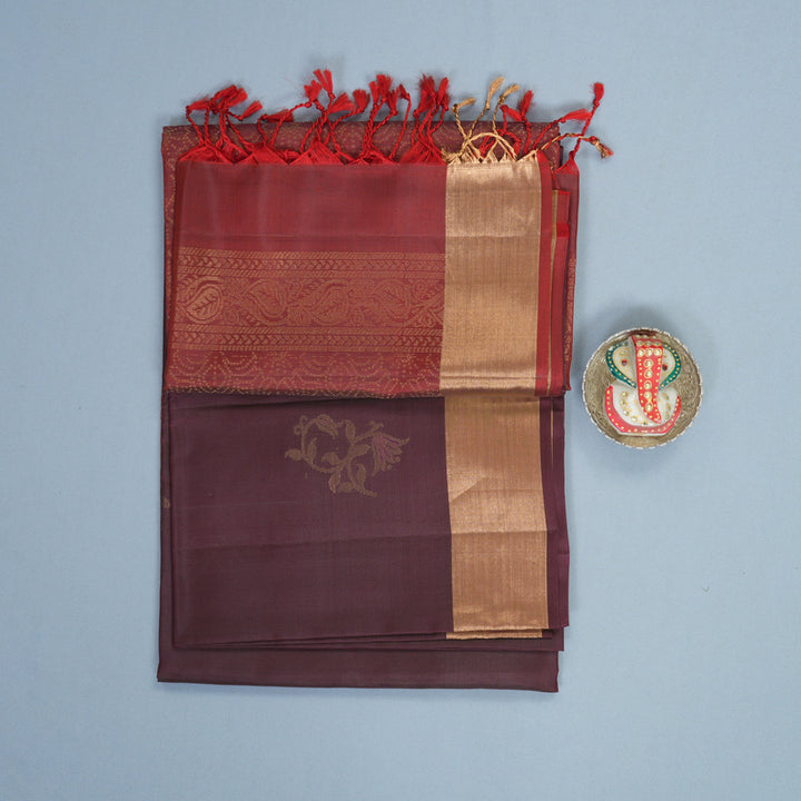 Hayagrivas Burgundy Handloom Soft Silk Saree KBF1000I1-72