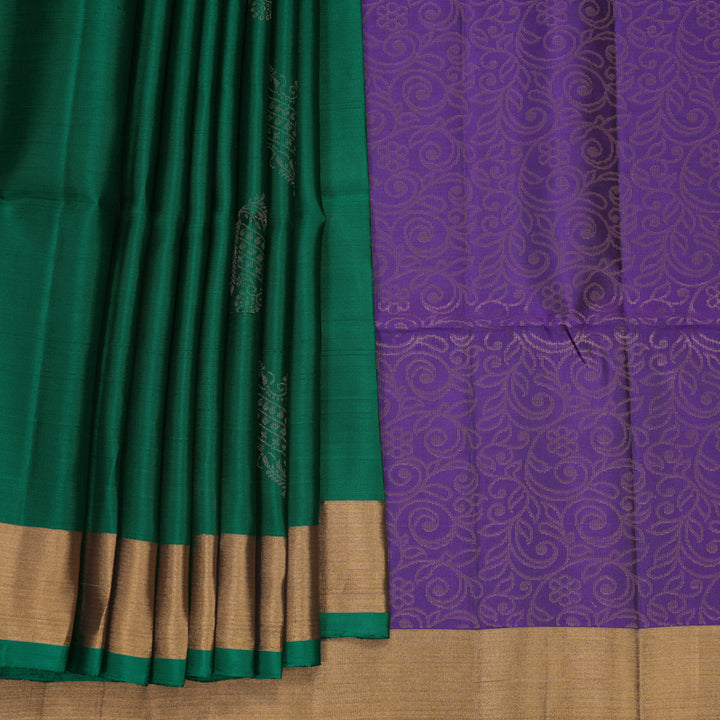 Hayagrivas Emerald Green Handloom Soft Silk Saree KBF1000I1-78