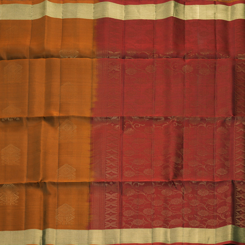 Hayagrivas Rust Orange Handloom Soft Silk Saree KBF1000I1-85