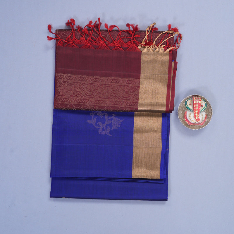 Hayagrivas MS Blue Handloom Soft Silk Saree KBF1000I1-86