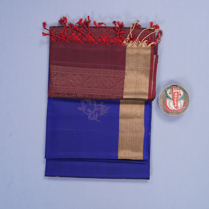 Hayagrivas MS Blue Handloom Soft Silk Saree KBF1000I1-86