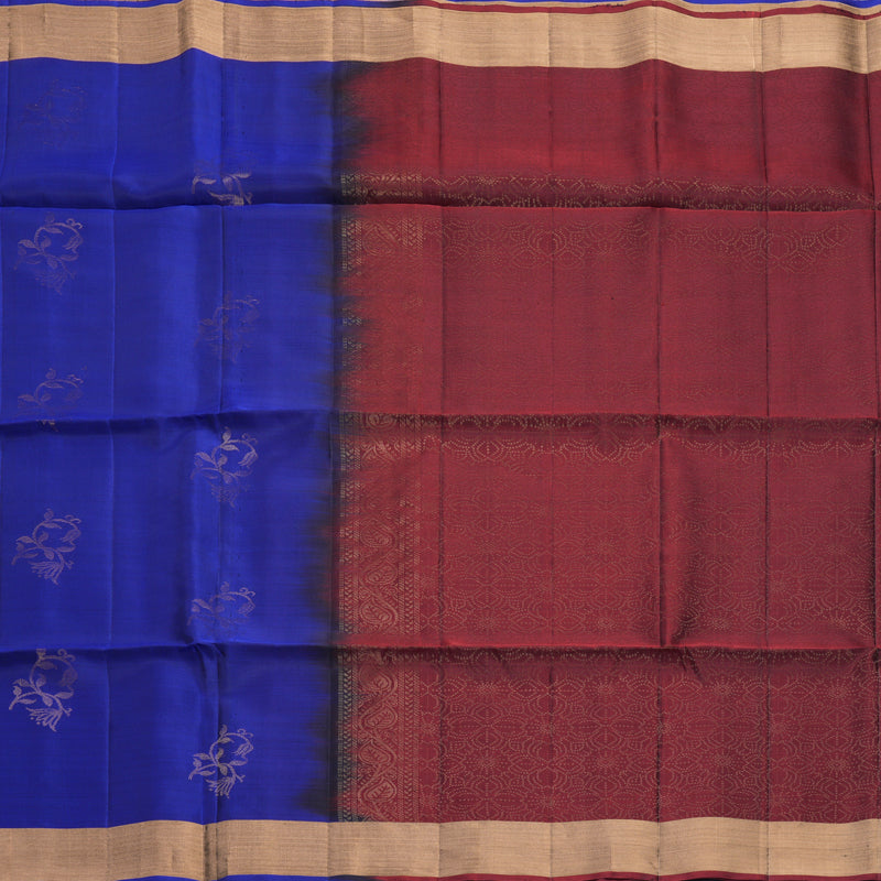 Hayagrivas MS Blue Handloom Soft Silk Saree KBF1000I1-86