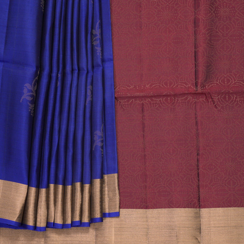 Hayagrivas MS Blue Handloom Soft Silk Saree KBF1000I1-86