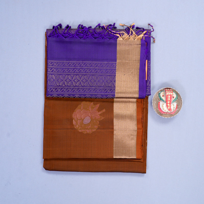 Hayagrivas Rust Orange Handloom Soft Silk Saree KBF1000I1-93