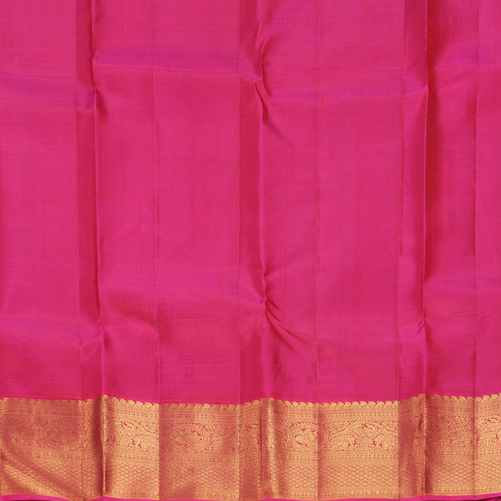 Hayagrivas Handloom Dark Blue Kanjivaram Silk Saree with Rani Pink Border KBF1001I1-1