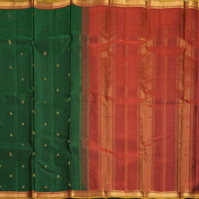 Hayagrivas Handloom Bottle Green Kanjivaram Silk Saree KBF1002I1-1