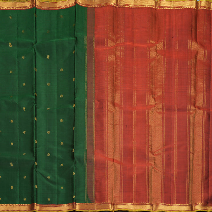 Hayagrivas Handloom Bottle Green Kanjivaram Silk Saree KBF1002I1-1