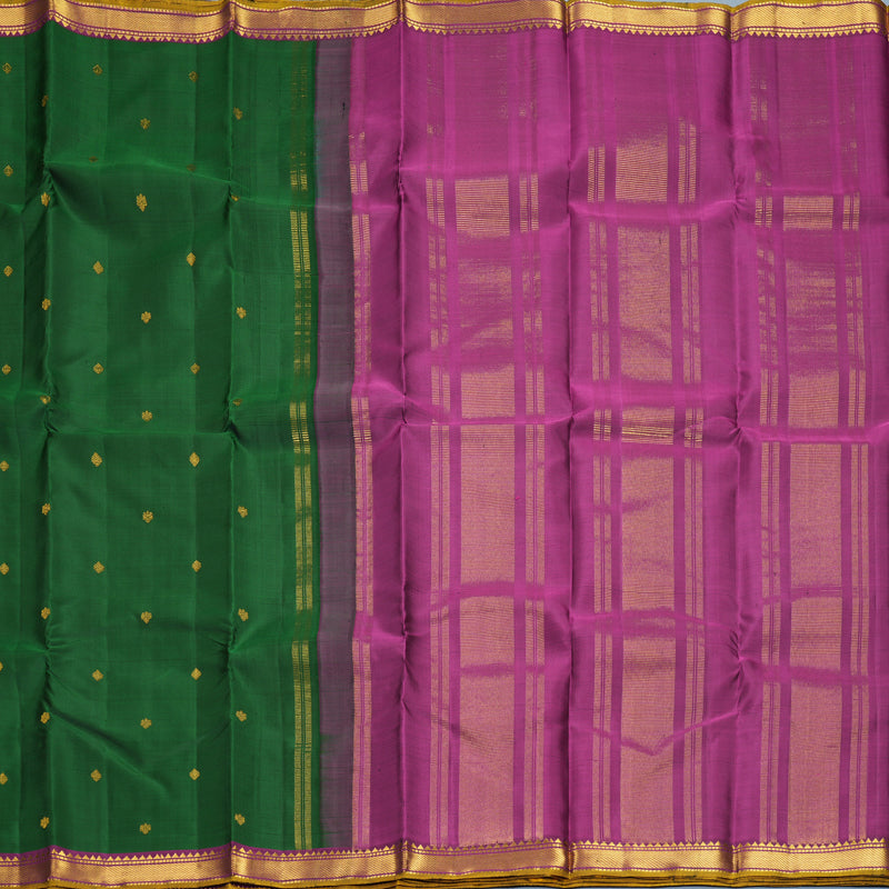Hayagrivas Handloom Bottle Green Kanjivaram Silk Saree KBF1002I1-2