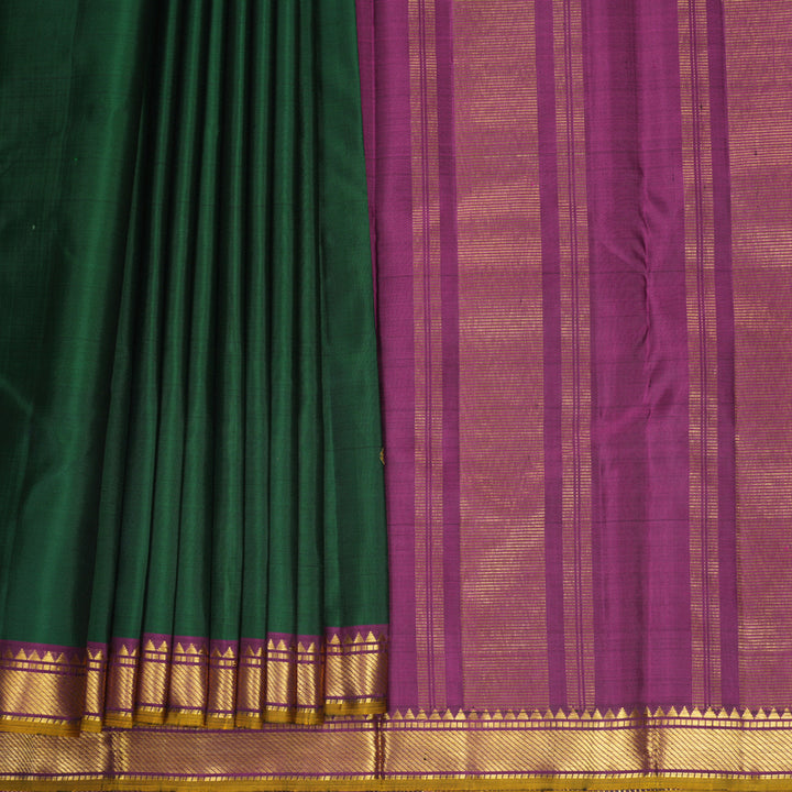 Hayagrivas Handloom Bottle Green Kanjivaram Silk Saree KBF1002I1-2
