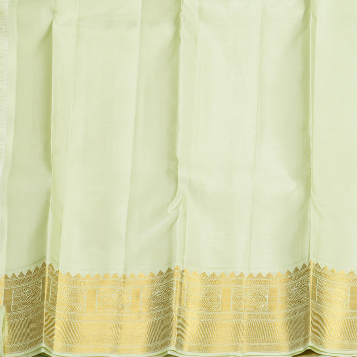Hayagrivas Handloom Meenakshi Green Kanjivaram Silk Saree with Pista Green Border KBF1004I2-3