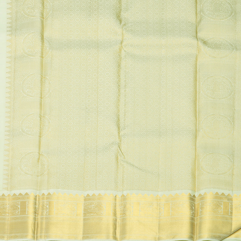 Hayagrivas Handloom Meenakshi Green Kanjivaram Silk Saree with Pista Green Border KBF1004I2-3