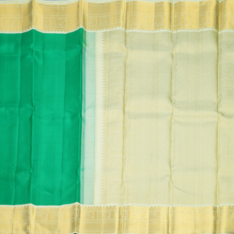Hayagrivas Handloom Meenakshi Green Kanjivaram Silk Saree with Pista Green Border KBF1004I2-3
