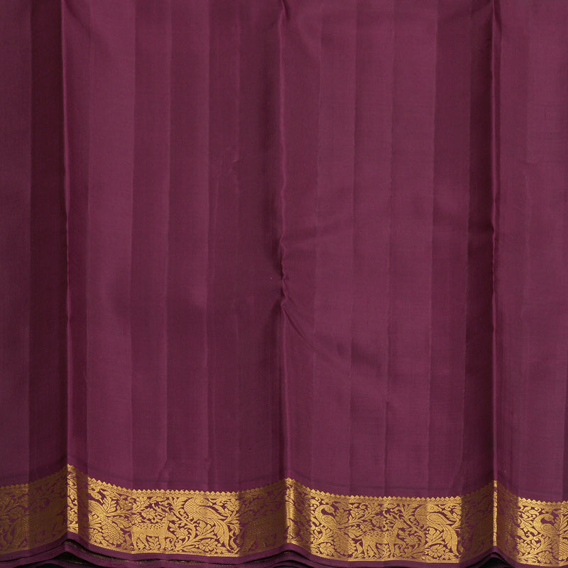 Hayagrivas Handloom MS Blue Kanjivaram Silk Saree with Burgundy Border KBF1004I3-1