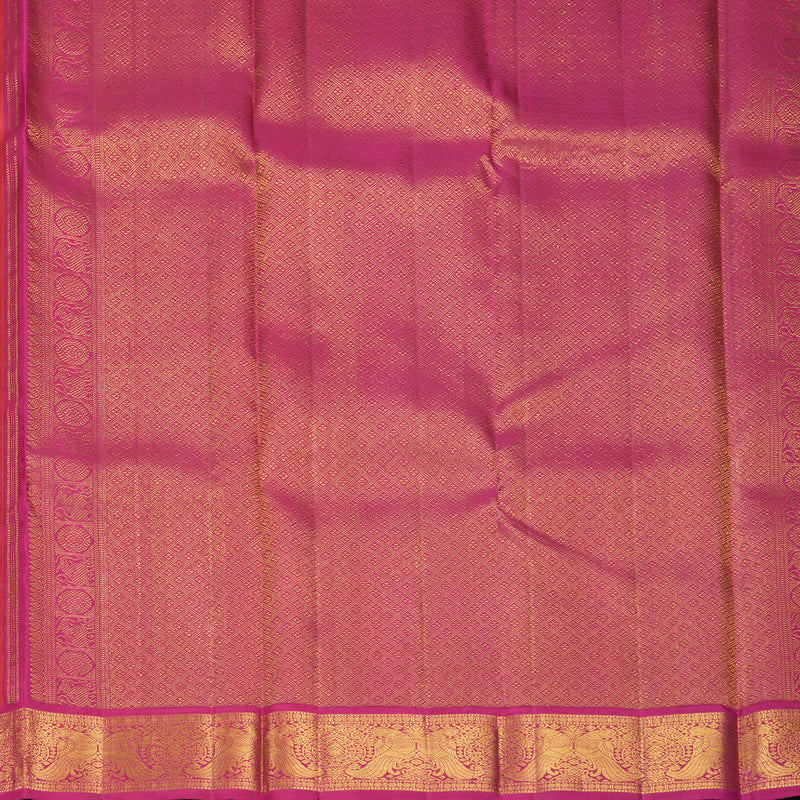 Hayagrivas Handloom Fanta Orange Kanjivaram Silk Saree with Pink Border KBF1004I4-1