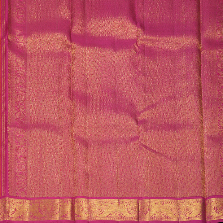 Hayagrivas Handloom Fanta Orange Kanjivaram Silk Saree with Pink Border KBF1004I4-1