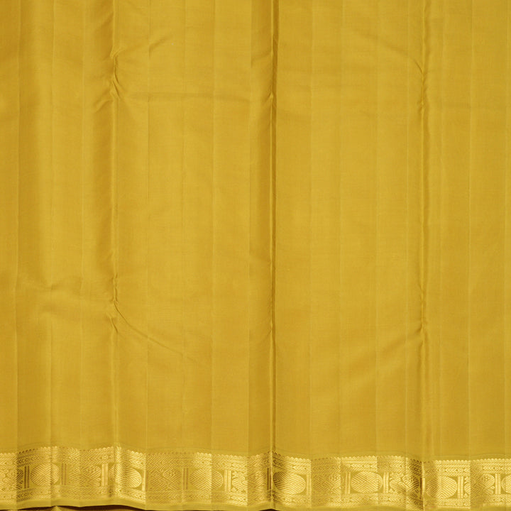 Hayagrivas Handloom Kanakambaram Orange Kanjivaram Silk Saree with Sampanga Yellow Border KBF1004I4-2
