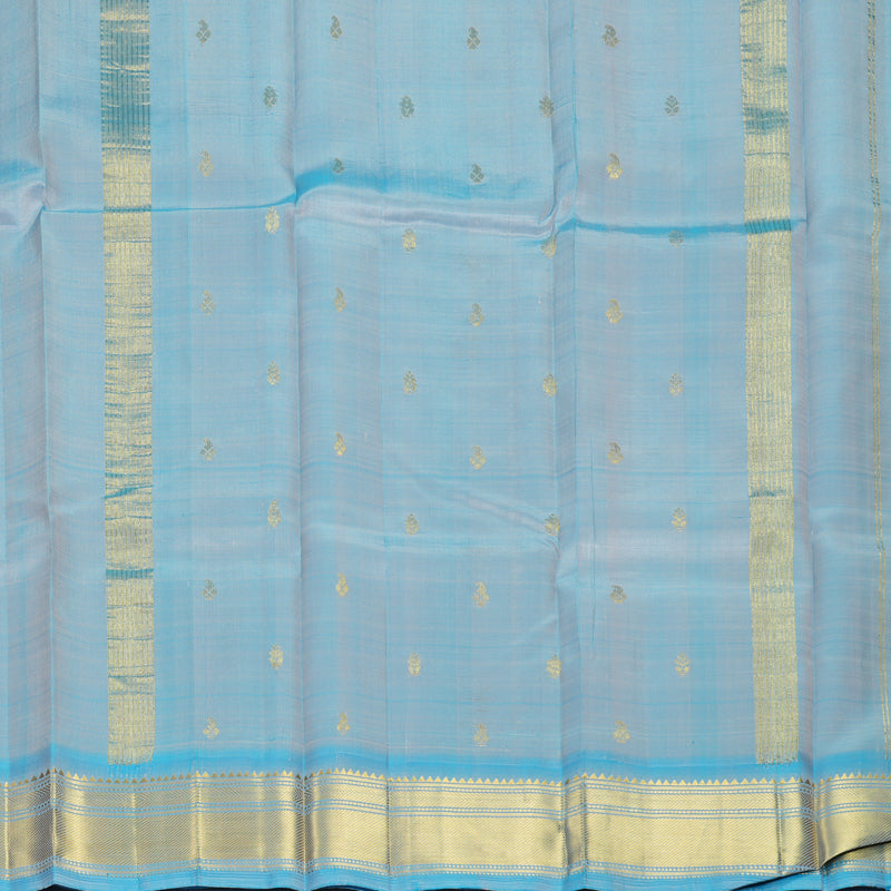 Hayagrivas Mild Peach Pure One-sided Border Kanjivaram Silk Saree KBF1005I1-14