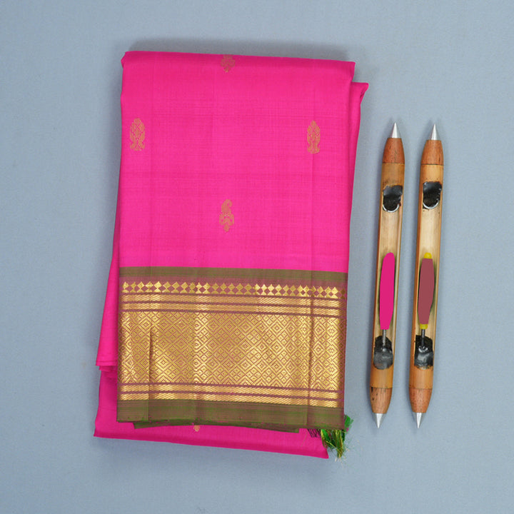 Hayagrivas Rani Pink Pure One-sided Border Kanjivaram Silk Saree KBF1005I1-22