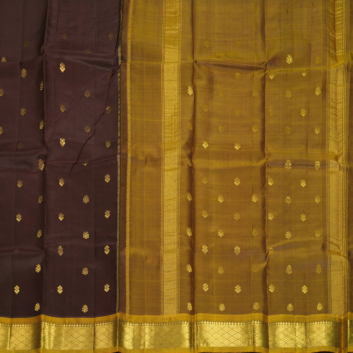 Hayagrivas Deep Snuff Pure One-sided Border Kanjivaram Silk Saree KBF1005I1-27