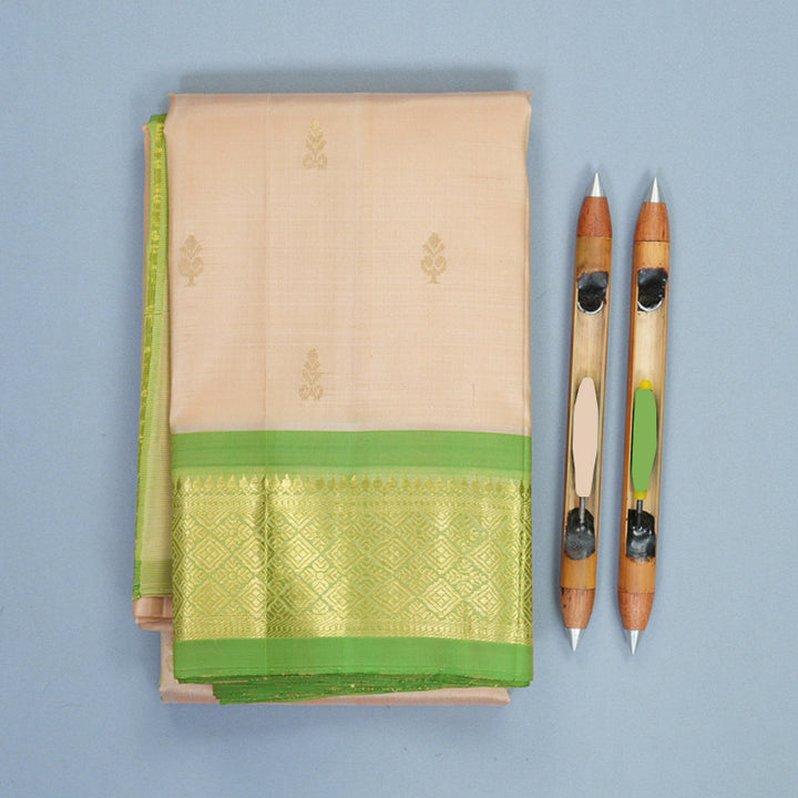 Hayagrivas Sandal Pure One-sided Border Kanjivaram Silk Saree KBF1005I1-32