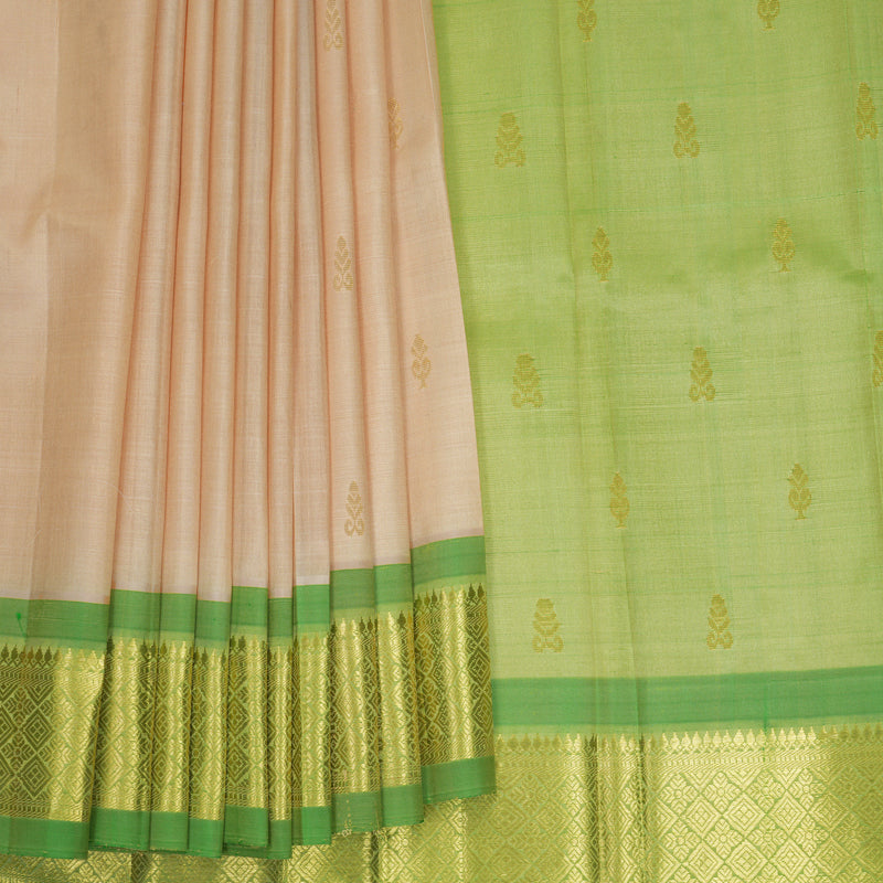 Hayagrivas Sandal Pure One-sided Border Kanjivaram Silk Saree KBF1005I1-32