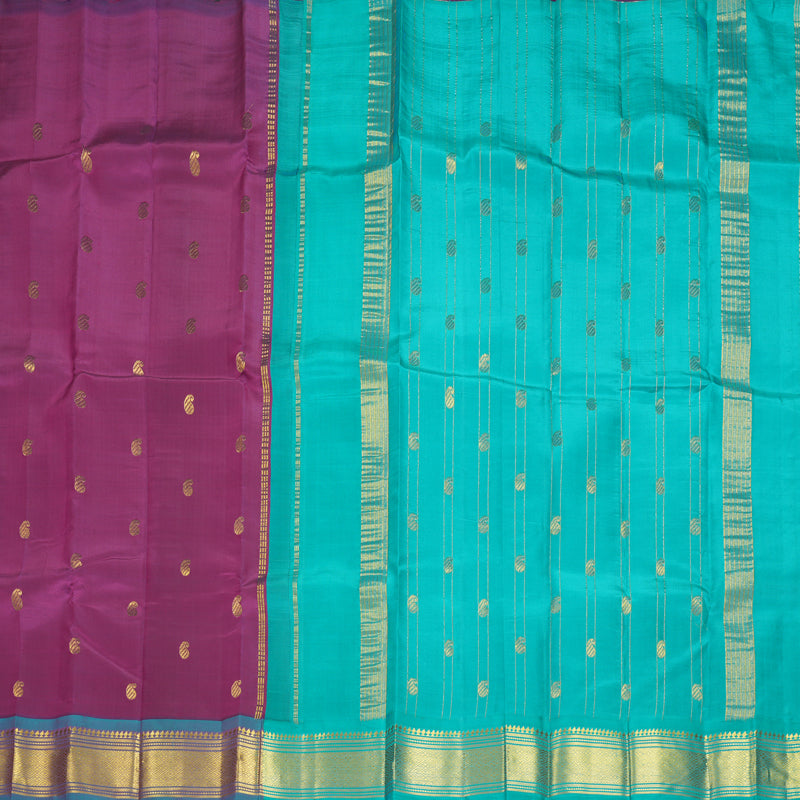 Hayagrivas Purple Pure One-sided Border Kanjivaram Silk Saree KBF1005I1-33