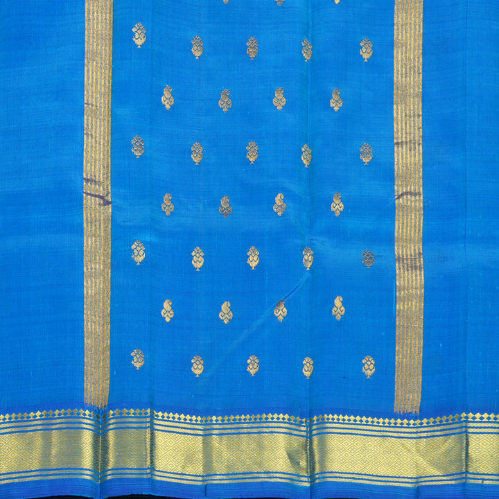 Hayagrivas Sky Blue Pure One-sided Border Kanjivaram Silk Saree KBF1005I1-36