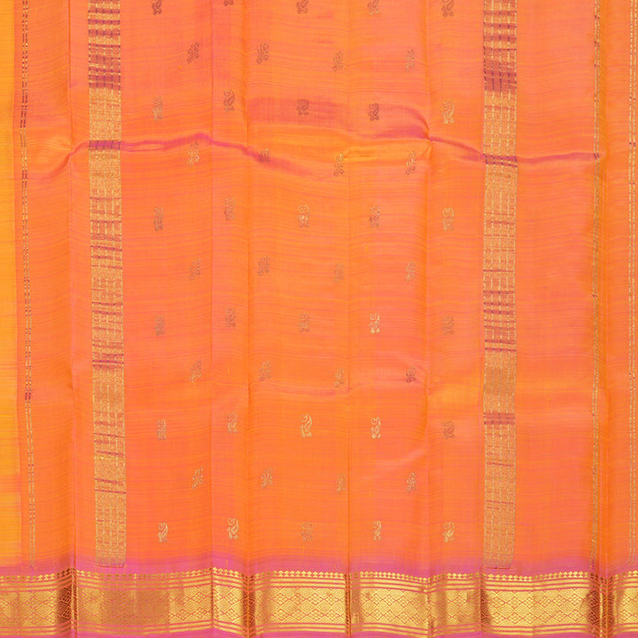 Hayagrivas Yellow Pure One-sided Border Kanjivaram Silk Saree KBF1005I1-40