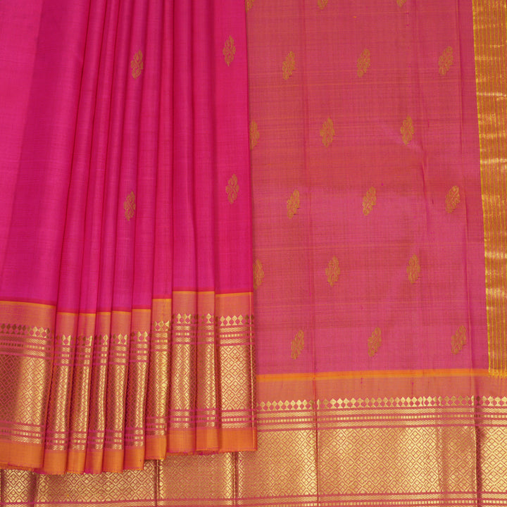 Hayagrivas Rani Pink Pure One-sided Border Kanjivaram Silk Saree KBF1005I1-41