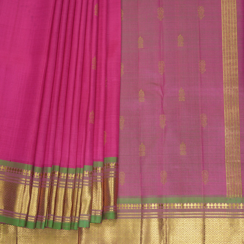 Hayagrivas Pink Pure One-sided Border Kanjivaram Silk Saree KBF1005I1-47