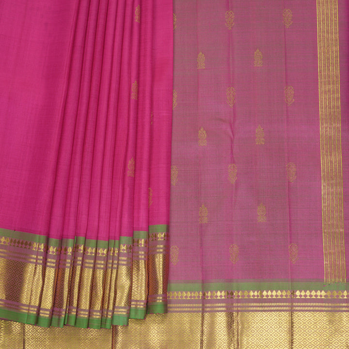Hayagrivas Pink Pure One-sided Border Kanjivaram Silk Saree KBF1005I1-47