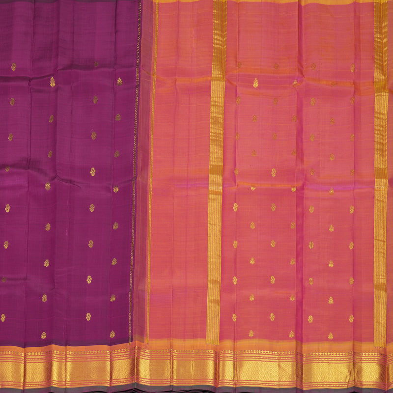 Hayagrivas Purple Pure One-sided Border Kanjivaram Silk Saree KBF1005I1-50