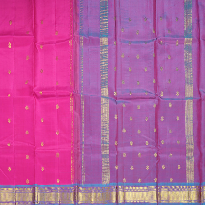 Hayagrivas Rani Pink Pure One-sided Border Kanjivaram Silk Saree KBF1005I1-53