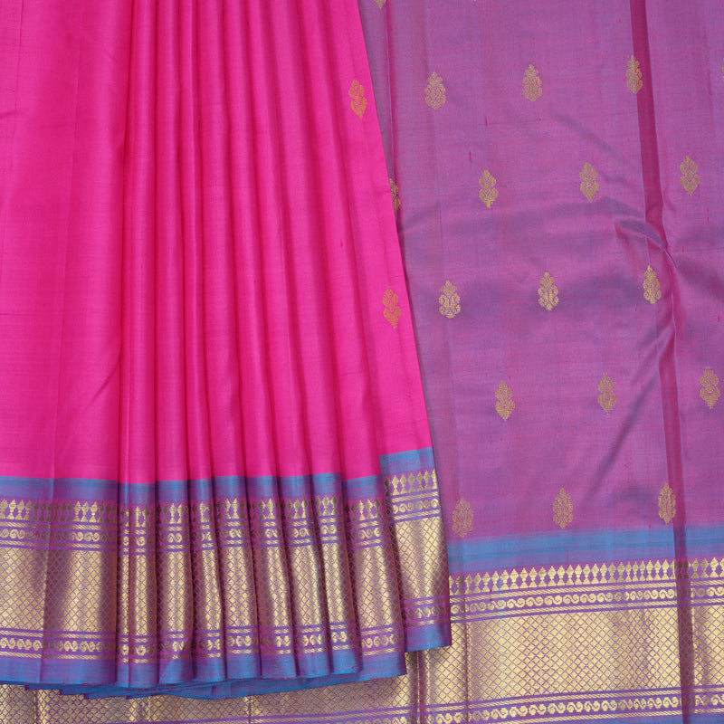 Hayagrivas Rani Pink Pure One-sided Border Kanjivaram Silk Saree KBF1005I1-53