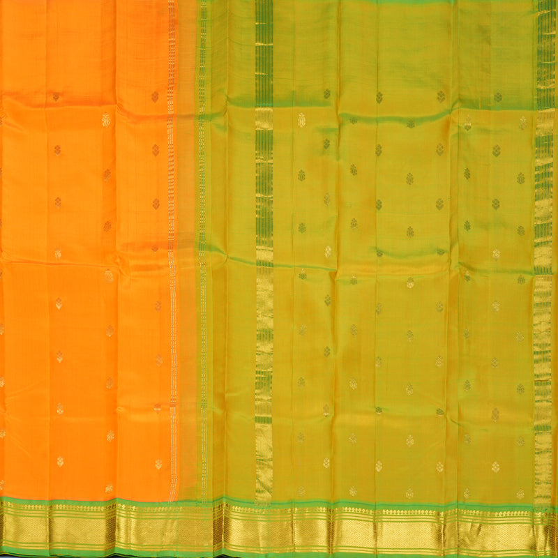Hayagrivas Mambazham Orange Pure One-sided Border Kanjivaram Silk Saree KBF1005I1-54