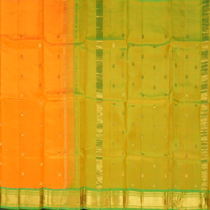 Hayagrivas Mambazham Orange Pure One-sided Border Kanjivaram Silk Saree KBF1005I1-54