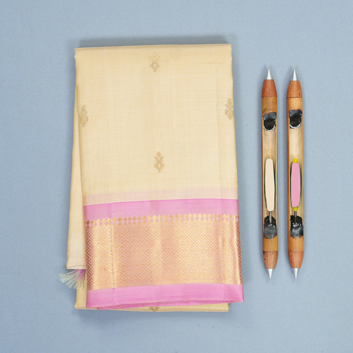 Hayagrivas Sandal Pure One-sided Border Kanjivaram Silk Saree KBF1005I1-8
