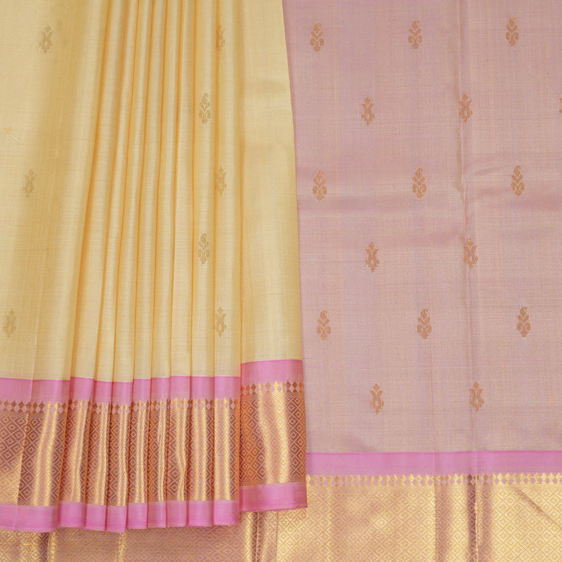 Hayagrivas Sandal Pure One-sided Border Kanjivaram Silk Saree KBF1005I1-8