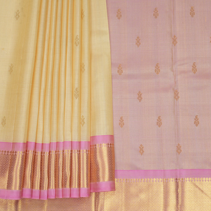 Hayagrivas Sandal Pure One-sided Border Kanjivaram Silk Saree KBF1005I1-8