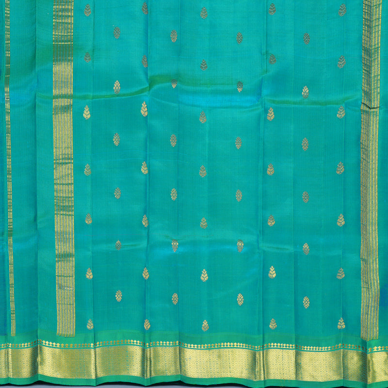 Hayagrivas Ananda Blue Pure One-sided Border Kanjivaram Silk Saree KBF1005I1-9