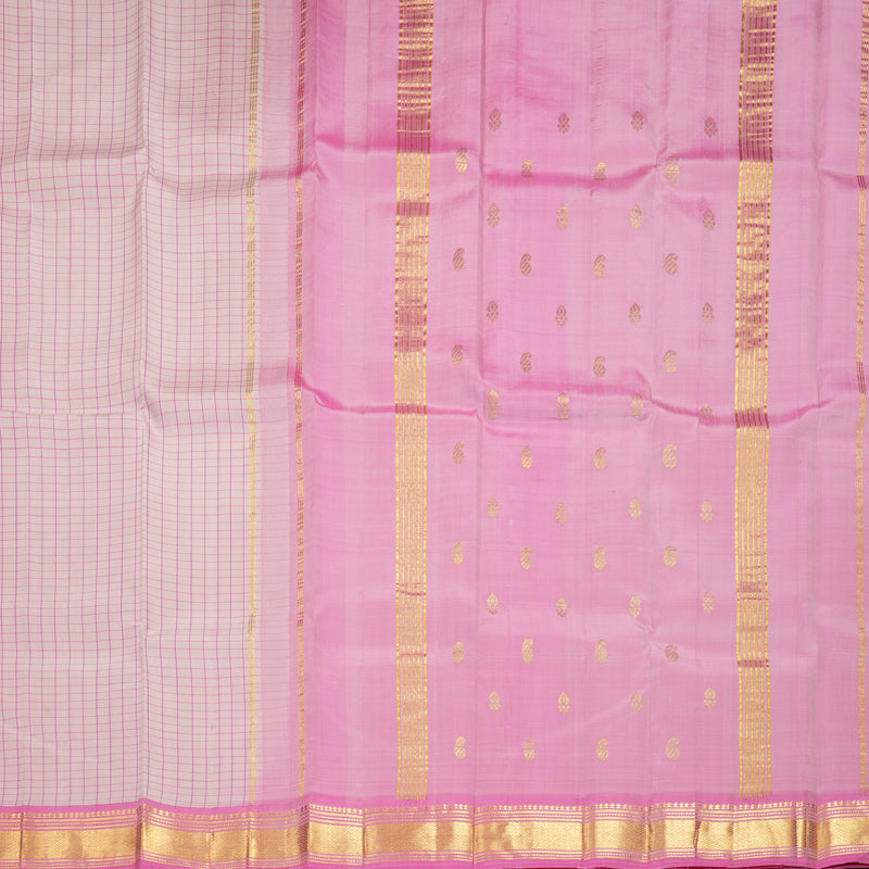 Hayagrivas Baby Pink Pure One-sided Border Kanjivaram Silk Saree KBF1005I2-1