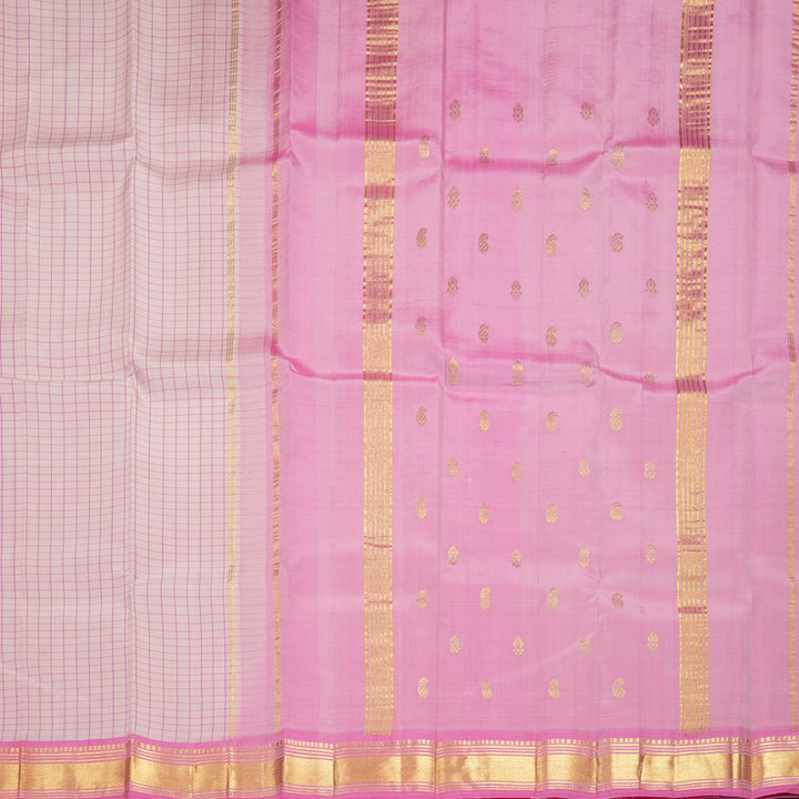 Hayagrivas Baby Pink Pure One-sided Border Kanjivaram Silk Saree KBF1005I2-1