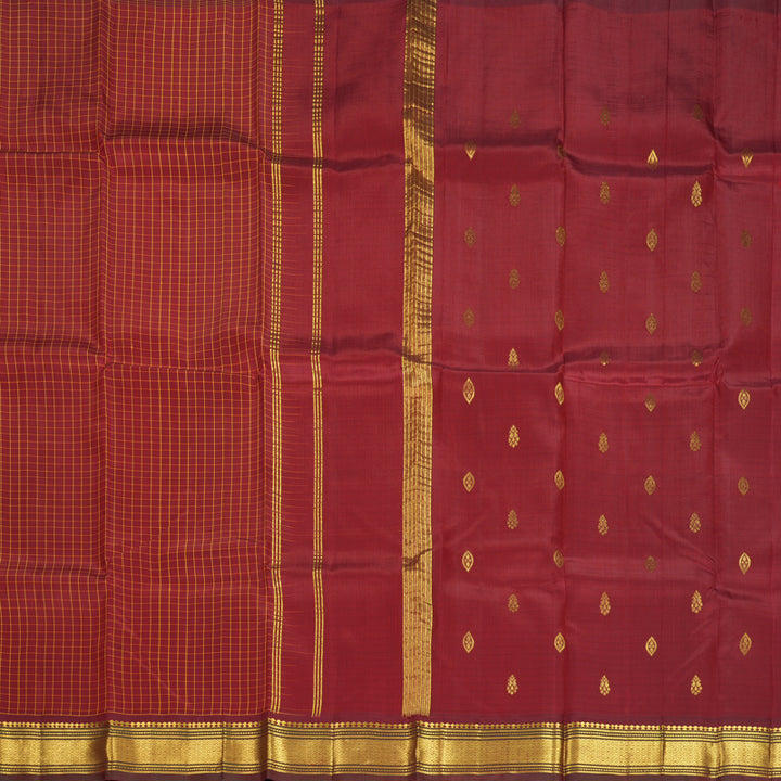 Hayagrivas Maroon Pure One-sided Border Kanjivaram Silk Saree KBF1005I2-2