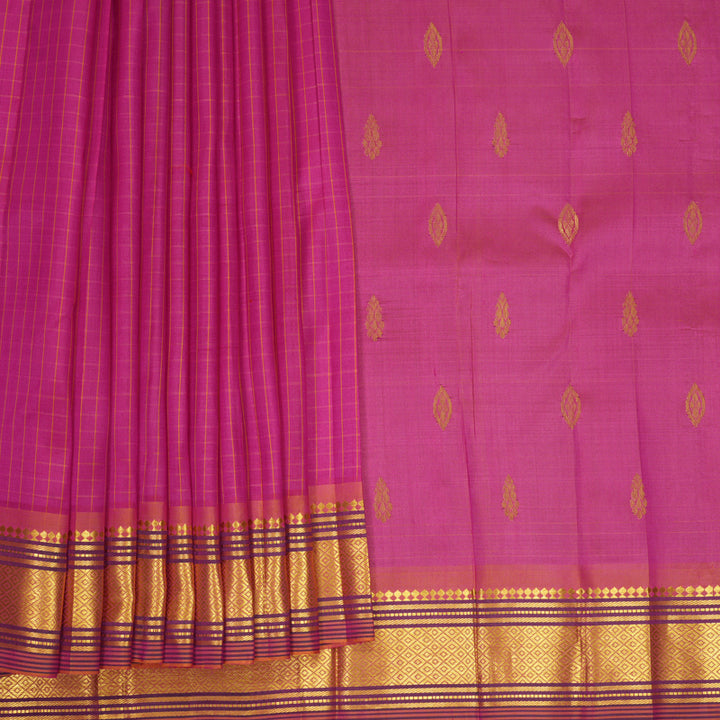 Hayagrivas Pink Pure One-sided Border Kanjivaram Silk Saree KBF1005I2-3