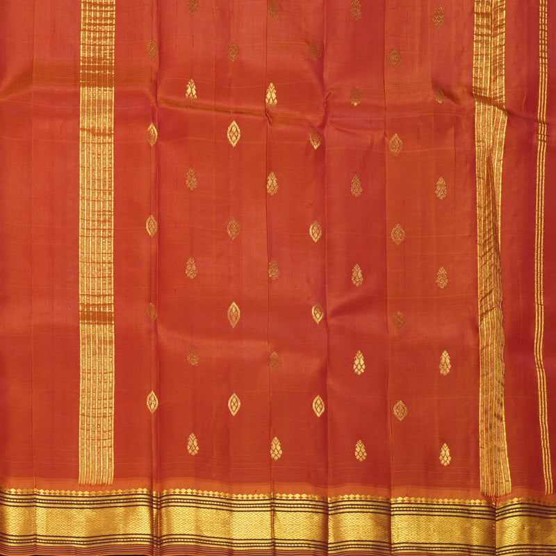 Hayagrivas Maroon Pure One-sided Border Kanjivaram Silk Saree KBF1005I2-5