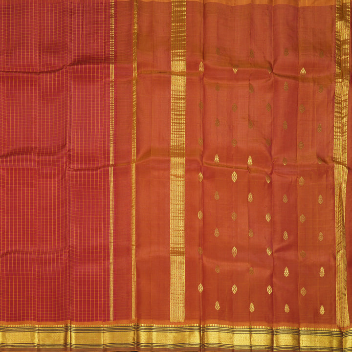 Hayagrivas Maroon Pure One-sided Border Kanjivaram Silk Saree KBF1005I2-5