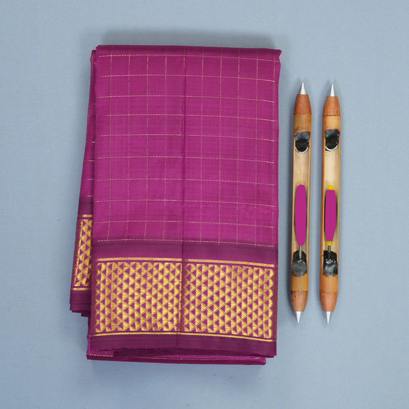 Hayagrivas Handloom Magenta Kanjivaram Silk Saree KBF1005I3-1