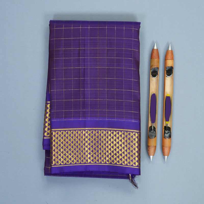 Hayagrivas Handloom Purple Kanjivaram Silk Saree KBF1005I3-2